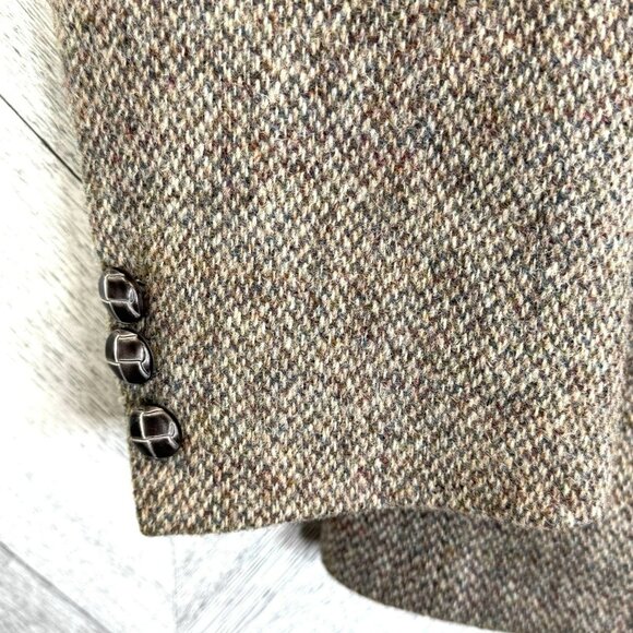 Vintage Harris Tweed Blazer Sport Coat Jacket Mens 40R 100% Wool Double Breasted - Picture 2 of 7